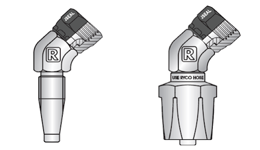 6080-JIC Thread, 45° Tube Bends, 37° flare, Female with Shells