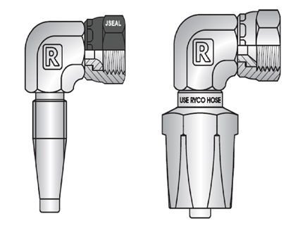 6070-JIC Thread 90° Elbows, 37° flare, Female with Shells